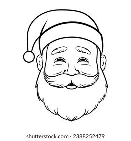 Santa Claus Line Art Vector Illustration