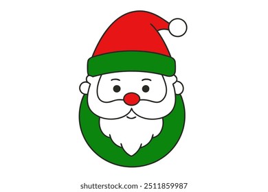 Santa Claus line art vector