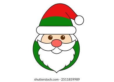 Vector de arte de la línea de Santa Claus