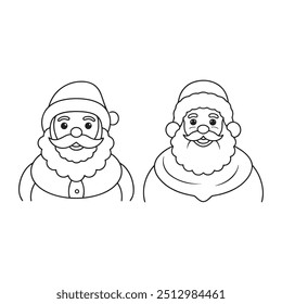 Santa Claus line art vector