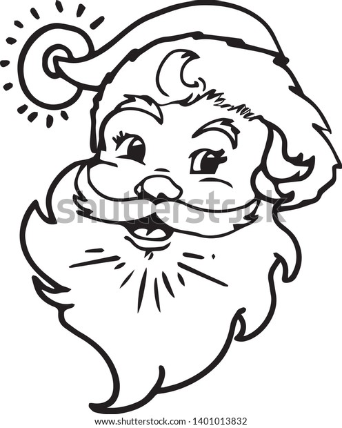 Santa Claus Line Drawing Vector Illustration Stock Vector (royalty Free 