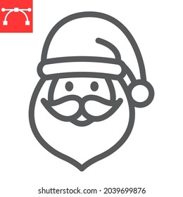 Santa Claus line icon, holiday and christmas, santa claus vector icon, vector graphics, editable stroke outline sign, eps 10.