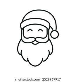 santa claus line icon illustration