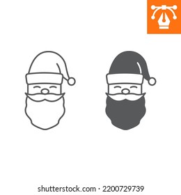 Santa Claus line and solid icon, outline style icon for web site or mobile app, christmas and new year, Santa Claus vector icon, simple vector illustration, vector graphics with editable strokes.