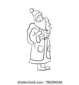 Santa Claus Line Vector