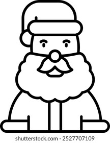 Santa claus Line vector Icon Design