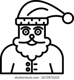 Santa claus Line Vector Icon Design