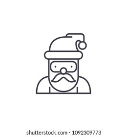 Santa Claus linear icon concept. Santa Claus line vector sign, symbol, illustration.