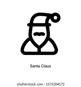 Santa Claus linear icon vector on white background. Black icon illustration