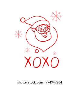 Santa Claus. Linear vector illustration.