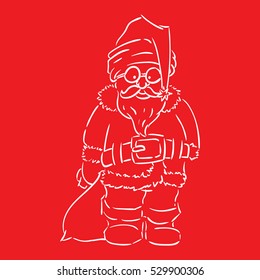 santa claus liner vector hand drawn