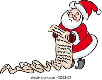 Santa Claus and The list of gifts