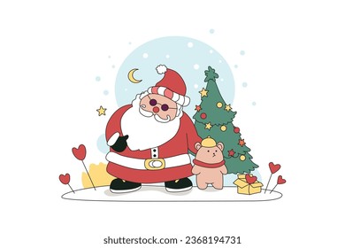 Santa Claus And A Little Bear