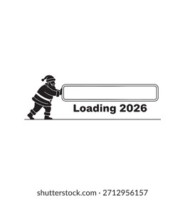 Papai Noel Carregando 2026 Ícone Papai Noel Novo Ano Vetor Design