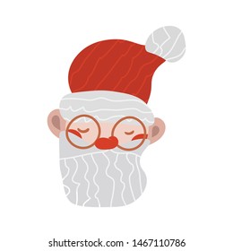 Santa Claus logo. Can be used for postcards, logos, avatars. Vector illustration.