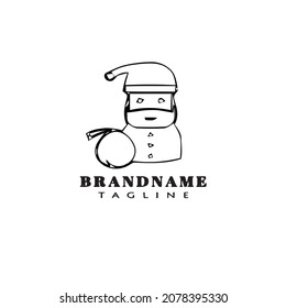 santa claus logo cartoon icon design template black modern isolated vector illustration