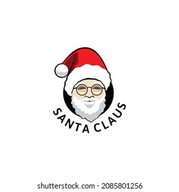 Santa Claus logo. Sinterklas head with red hat