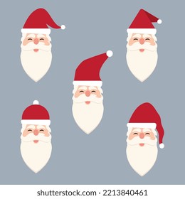 logo de santa claus y diseño de ilustraciones vectoriales