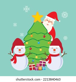 santa claus logo and vector illustration design