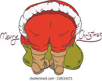 Santa Claus looks for gifts