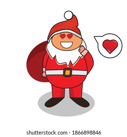 santa claus is in love vector illustration