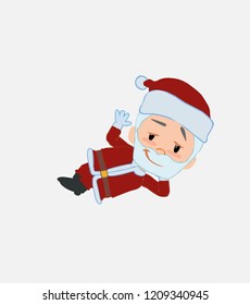 Santa Claus lying, greets with a dreamy expression.																									