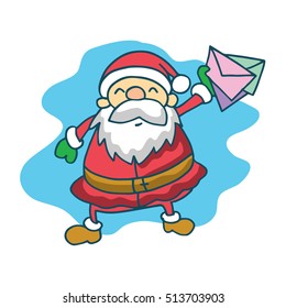 Santa Claus with mail collection