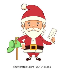 Santa Claus mailbox letter, vector illustration