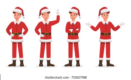 Santa Claus man character vector design for christmas. Presentation in various action. 