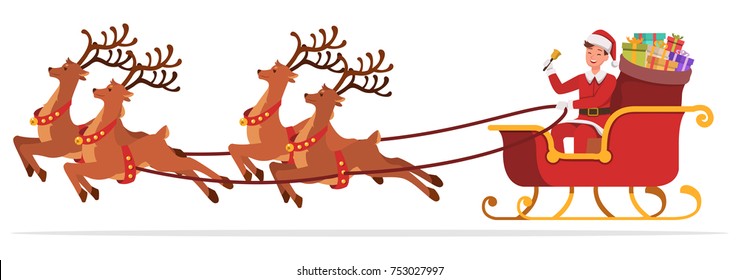 Santa Claus man character vector design for christmas. Presentation in various action. 