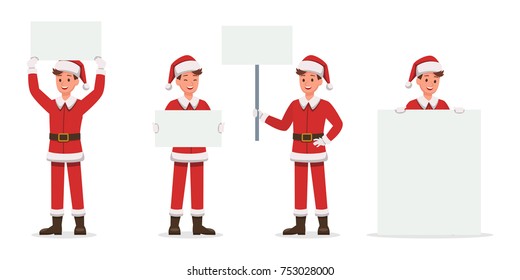 Santa Claus man character vector design for christmas. Presentation in various action. 
