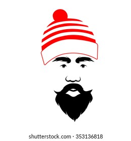 Santa Claus. The man in a hat. Red stripes