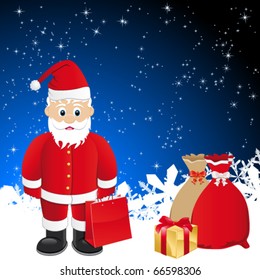 Santa Claus with many gifts