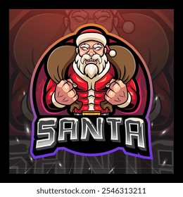 Santa claus mascot e sport logo design