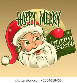 Santa Claus mascot logo cute, fun and cool.