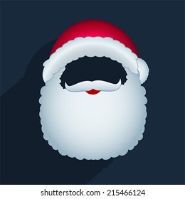 Santa Claus mask, add face, vector. Christmas and New Year 