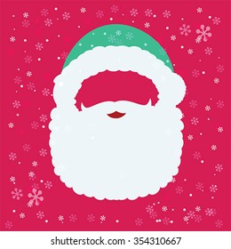 Santa Claus mask, add face. Christmas and New Year greeting card template, vector
