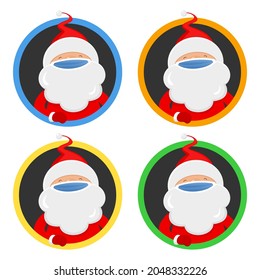 Santa Claus in mask. Vector illustration.