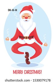 SANTA CLAUS MEDITING YOGA. CHARACTER DESIGN