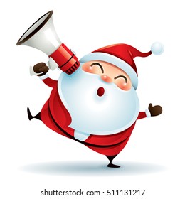Santa Claus with megaphone