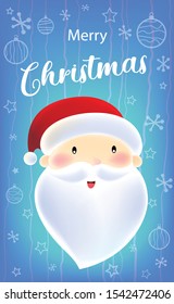 Santa Claus, Merry Christmas calligraphy lettering design. Creative typography for holiday greeting.