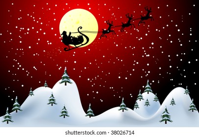 Santa Claus merry Christmas card vector illustration