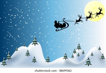 Santa Claus merry Christmas card vector illustration