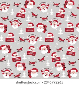 Santa claus Merry christmas fun seamless wallpaper