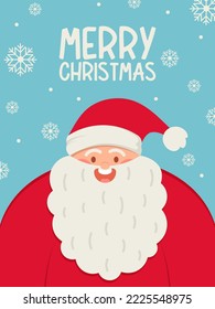 Santa claus. Merry Christmas greeting card. Vector illustration