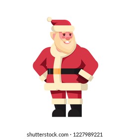 santa claus merry christmas happy new year holiday concept flat isolated vector illustration