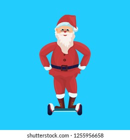 santa claus merry christmas happy new year holiday concept flat isolated