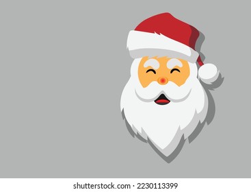 Santa Claus Merry Christmas Simple Wishing Greeting Card Element Vector Flat Illustration White Red Drawing Art