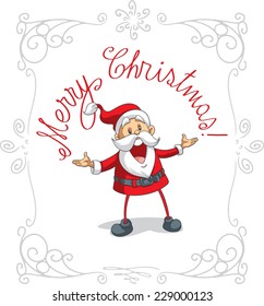 Santa Claus Merry Christmas Vector Cartoon Hand drawn Christmas illustration - File type: vector EPS AI8 compatible. No transparencies, only compatible gradients 