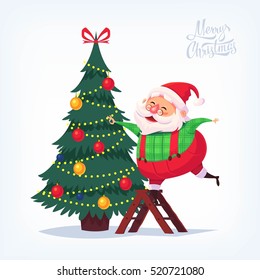 Santa Claus Merry Christmas vector cartoon illustration.